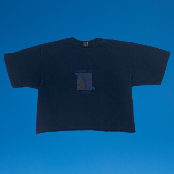 Arrest The Police 10 Deep Raw Cropped Shirt Size M - Picture 1 of 6